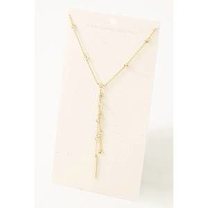 NEW FAME ACCESSORIES women's sterling silver y necklace in gold